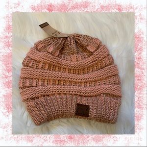 C.C Beanie Hat - Peach Metallic - NWT